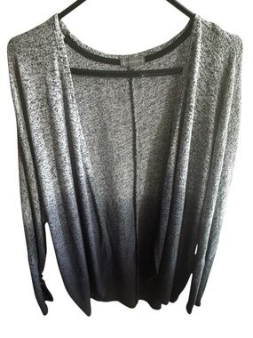 WAREHOUSE ONE Women’s Ombre Gray Open Front Lightweight Cardigan Sweater Size M